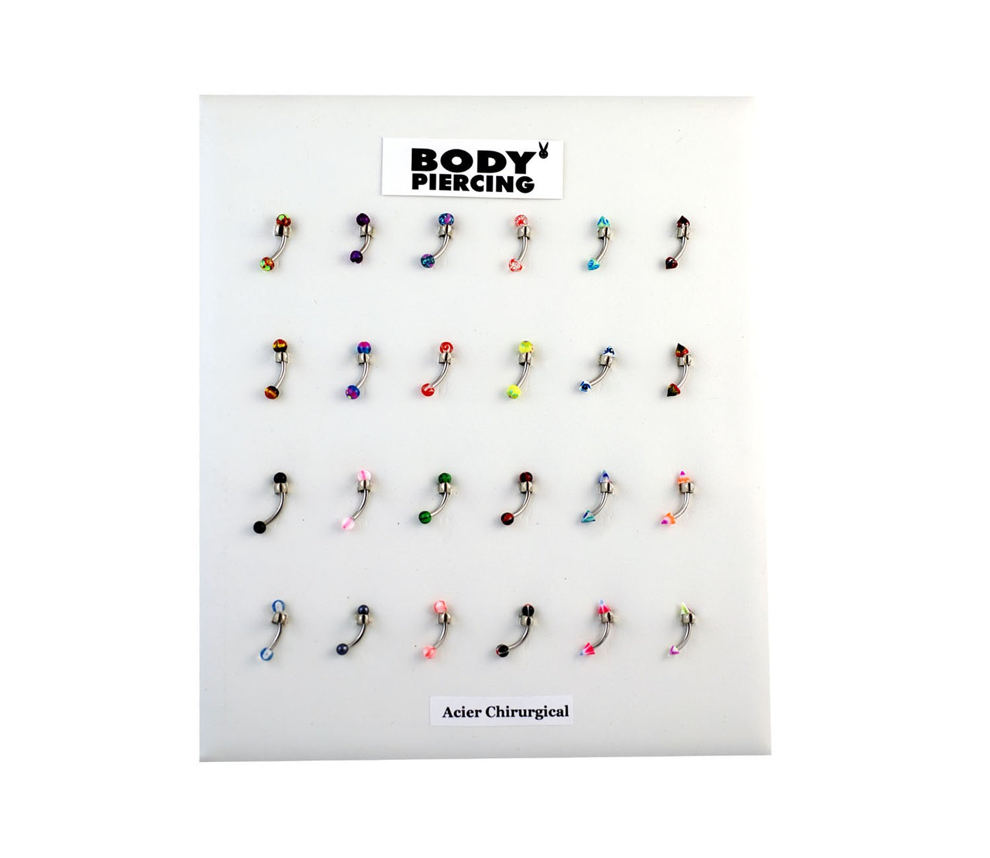 Presentoire Piercing Arcade 24Pcs Acier