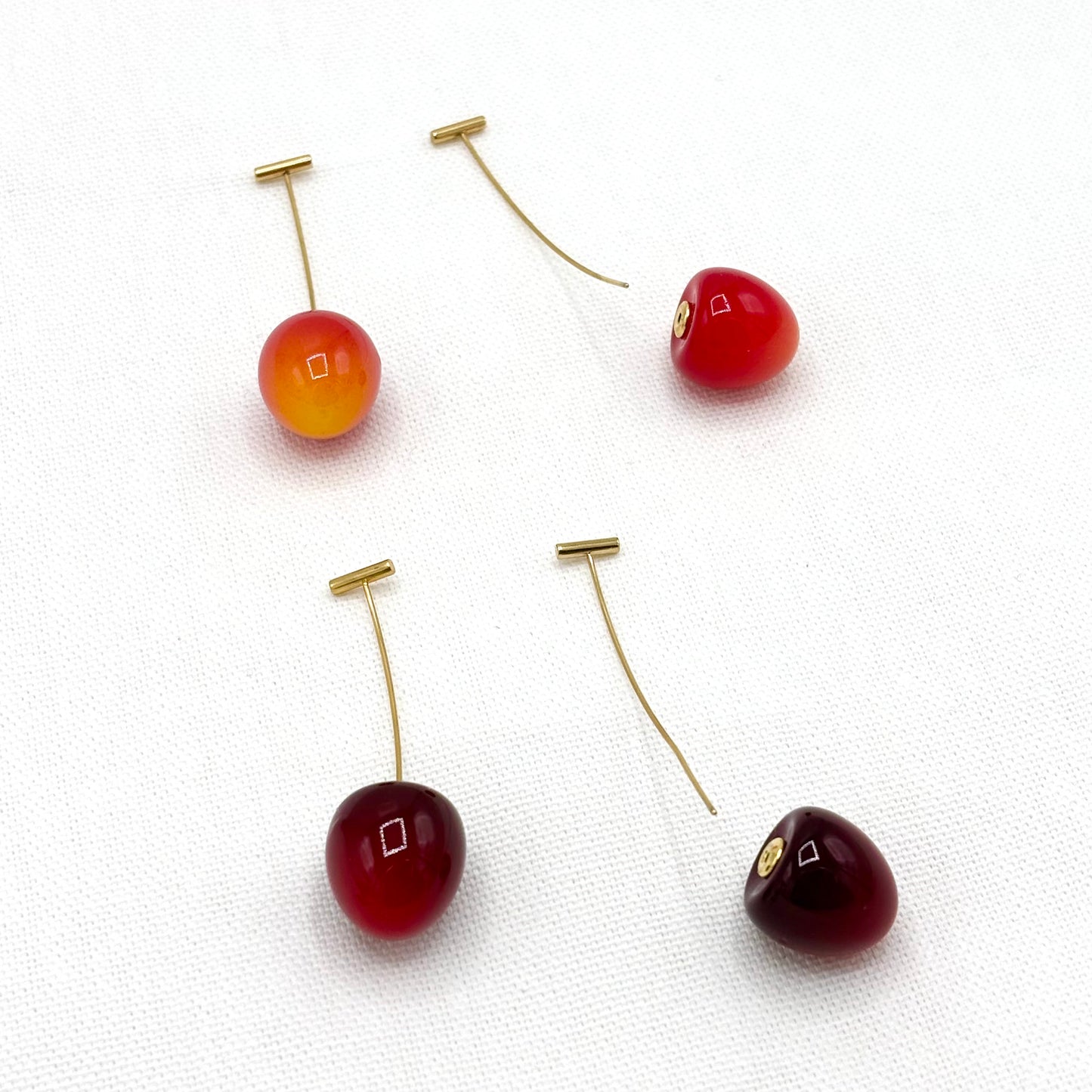 Boucles D'Oreilles Acier Inoxydable Doré Cerises