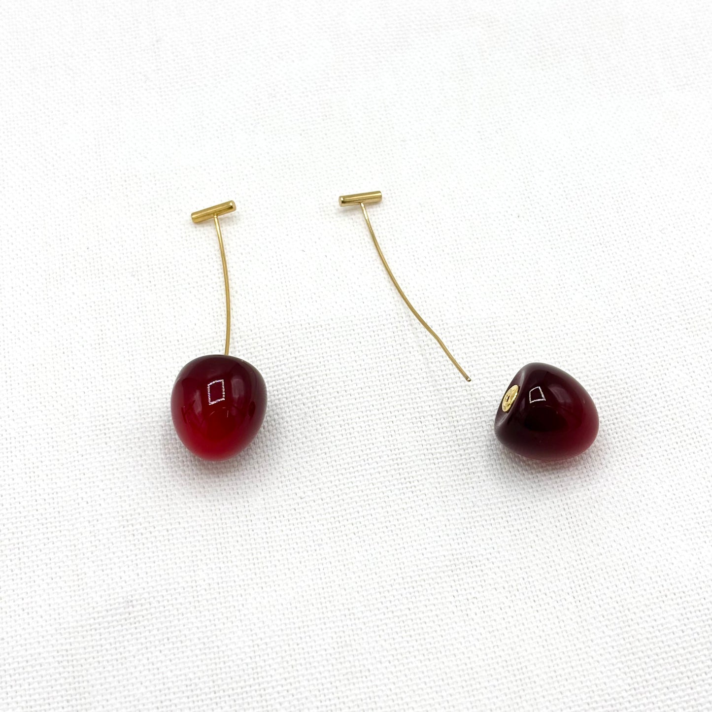 Boucles D'Oreilles Acier Inoxydable Doré Cerises