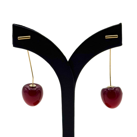 Boucles D'Oreilles Acier Inoxydable Doré Cerises