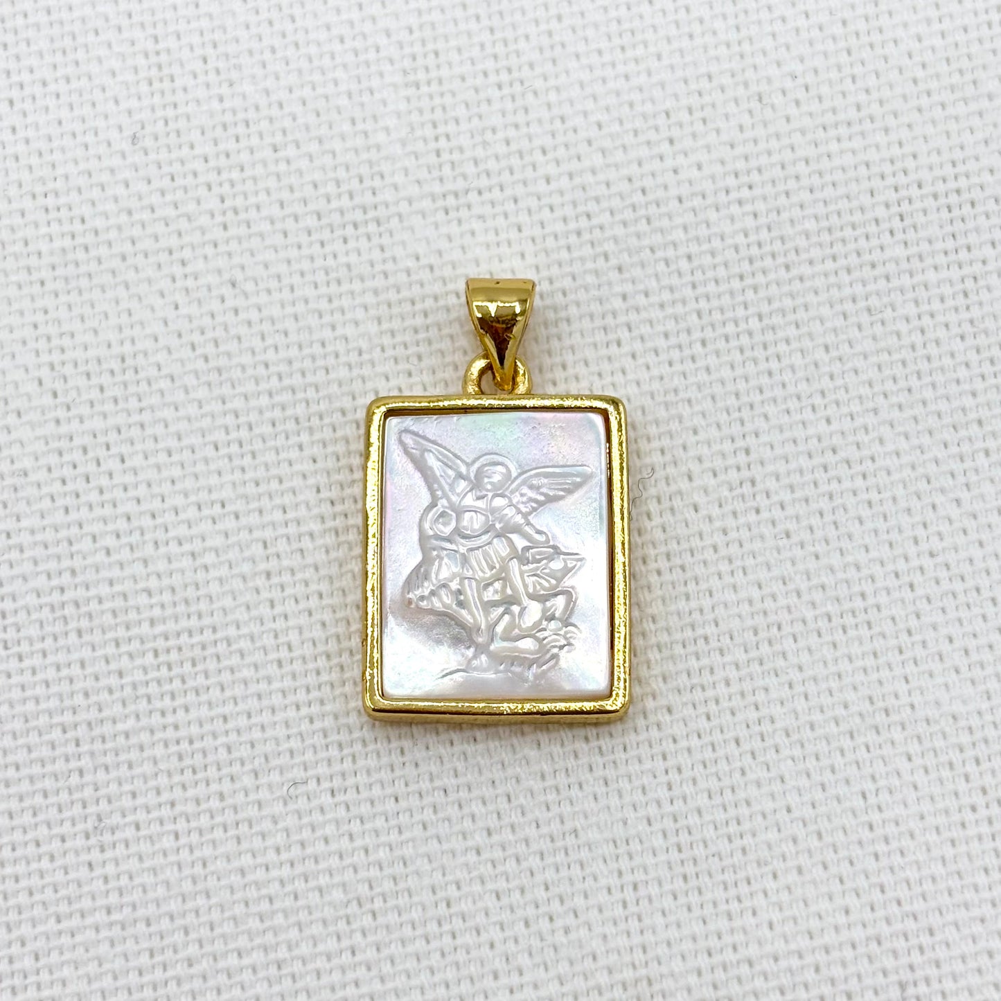 Pendentif Ange Nacre Laiton Nacre Rectangle