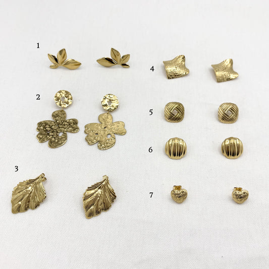 Boucles D'Oreilles Acier Inoxydable Doré