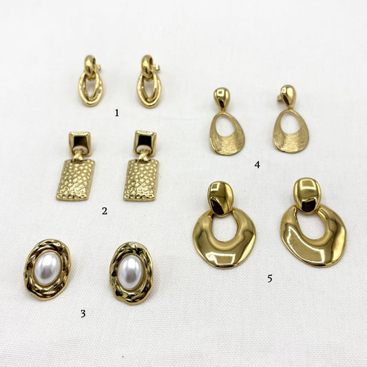 Boucles D'Oreilles Acier Inoxydable Doré