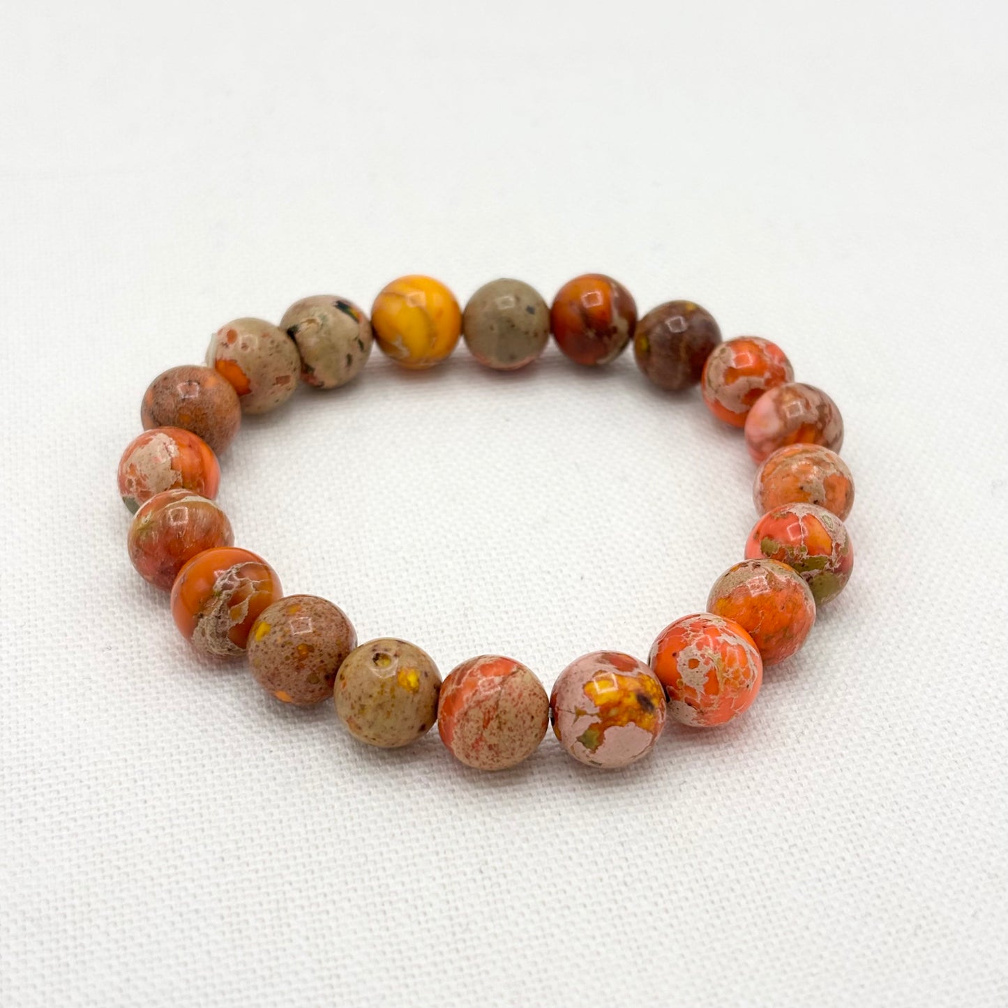 Bracelet Pierre Naturelle Jaspe Impérial Orange