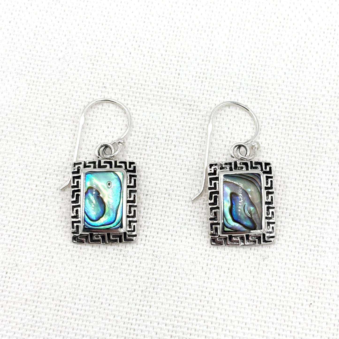 Boucles D'Oreilles Argent 925 Nacre Abalone