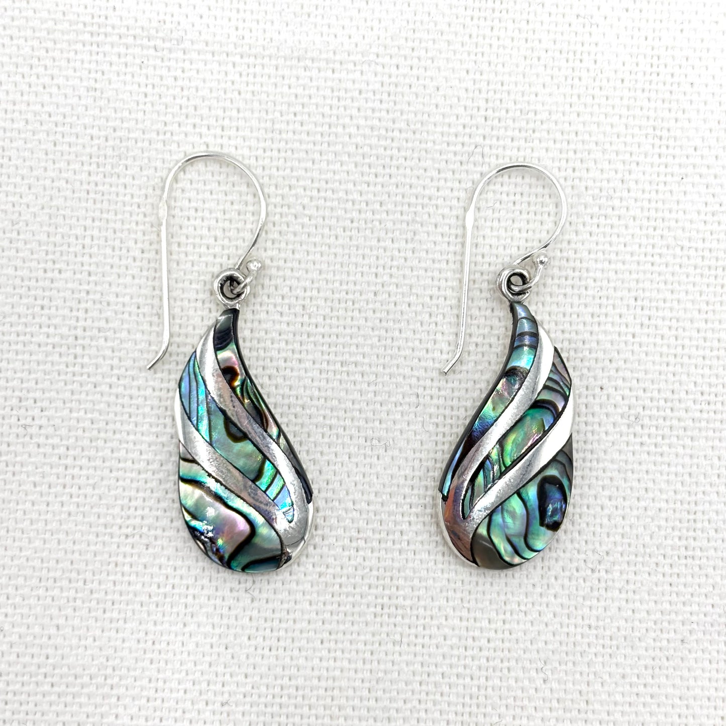 Boucles D'Oreilles Argent 925 Nacre Abalone