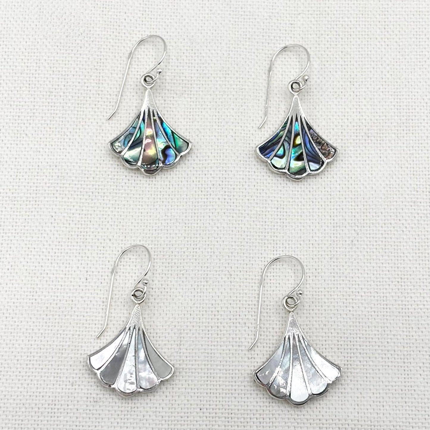Boucles D'Oreilles Argent 925 Nacre Abalone
