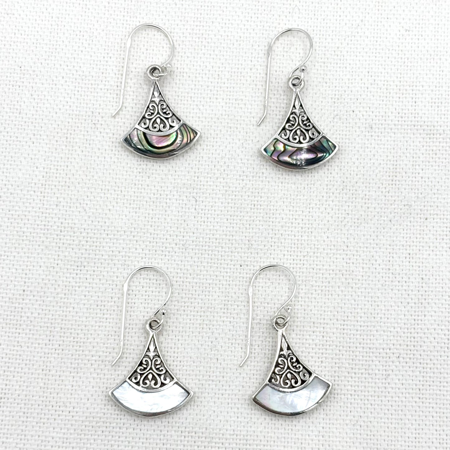 Boucles D'Oreilles Argent 925 Nacre Abalone