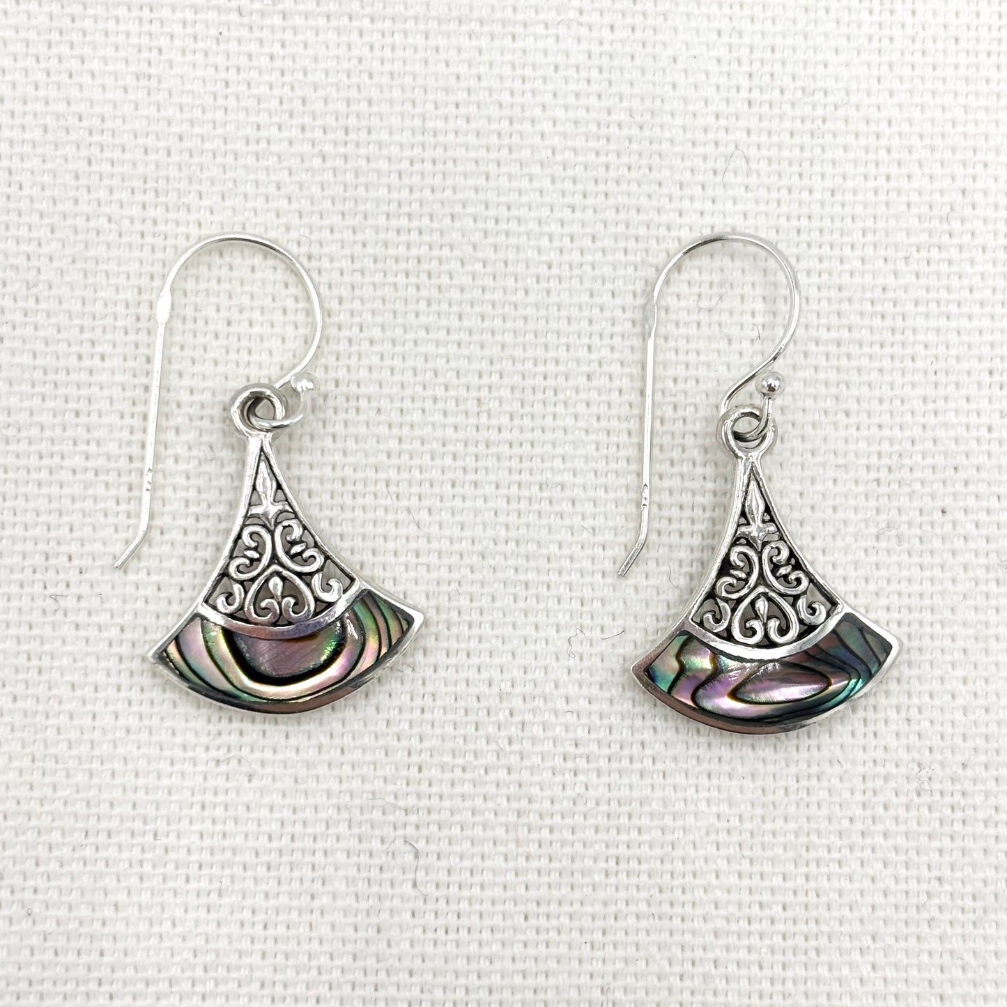 Boucles D'Oreilles Argent 925 Nacre Abalone
