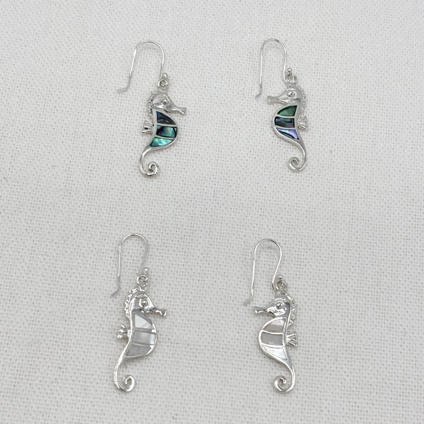 Boucles D'Oreilles Argent 925 Nacre Abalone