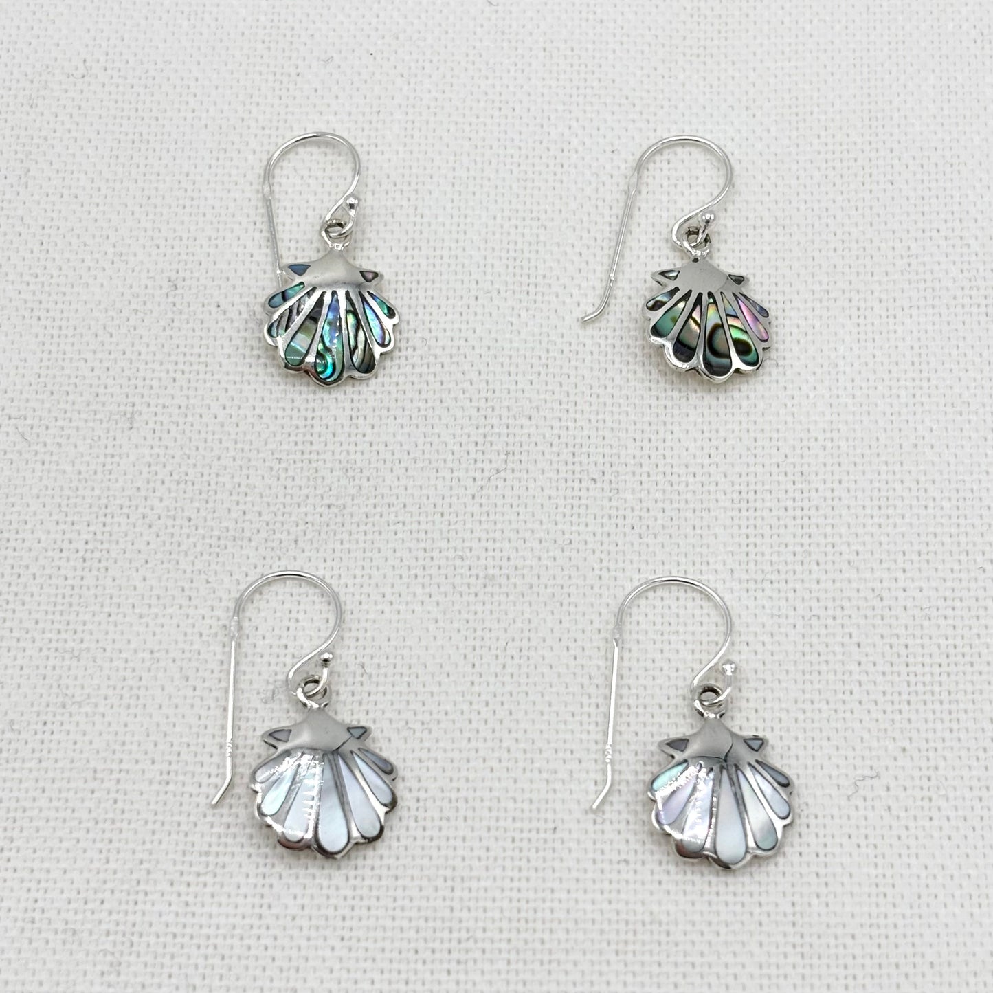 Boucles D'Oreilles Argent 925 Nacre Abalone