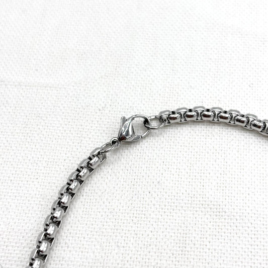 Collier Chaine Acier Inoxydable Blanc