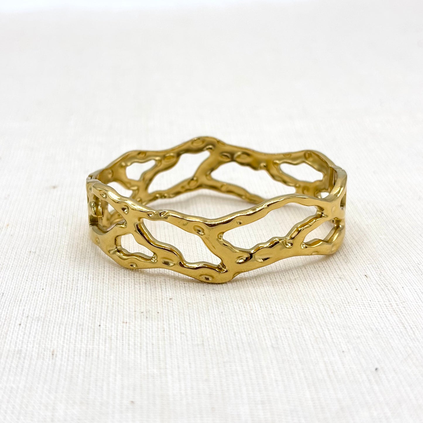 Bracelet Jonc Acier Inoxydable Doré