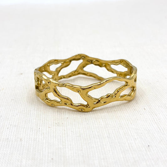 Bracelet Jonc Acier Inoxydable Doré