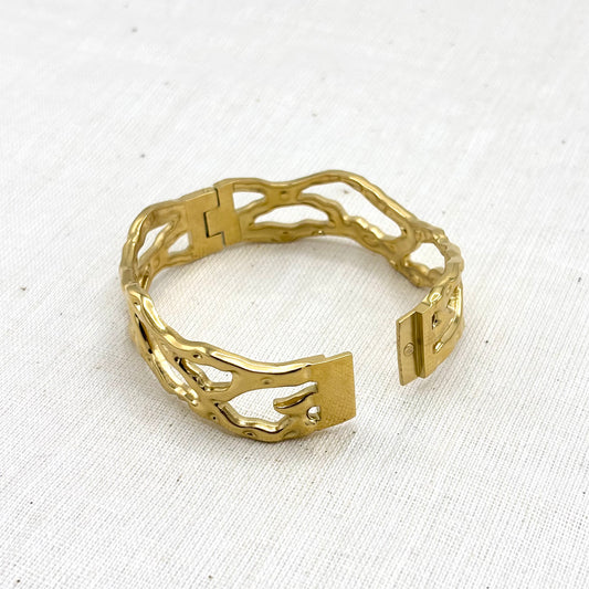 Bracelet Jonc Acier Inoxydable Doré