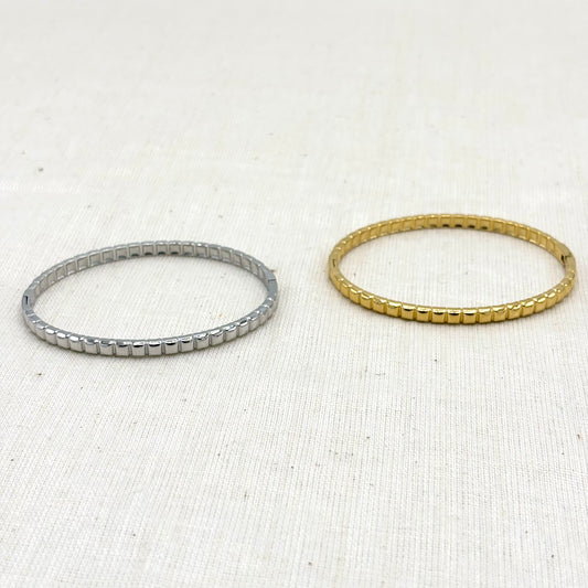 Bracelet Jonc Acier Inoxydable Blanc