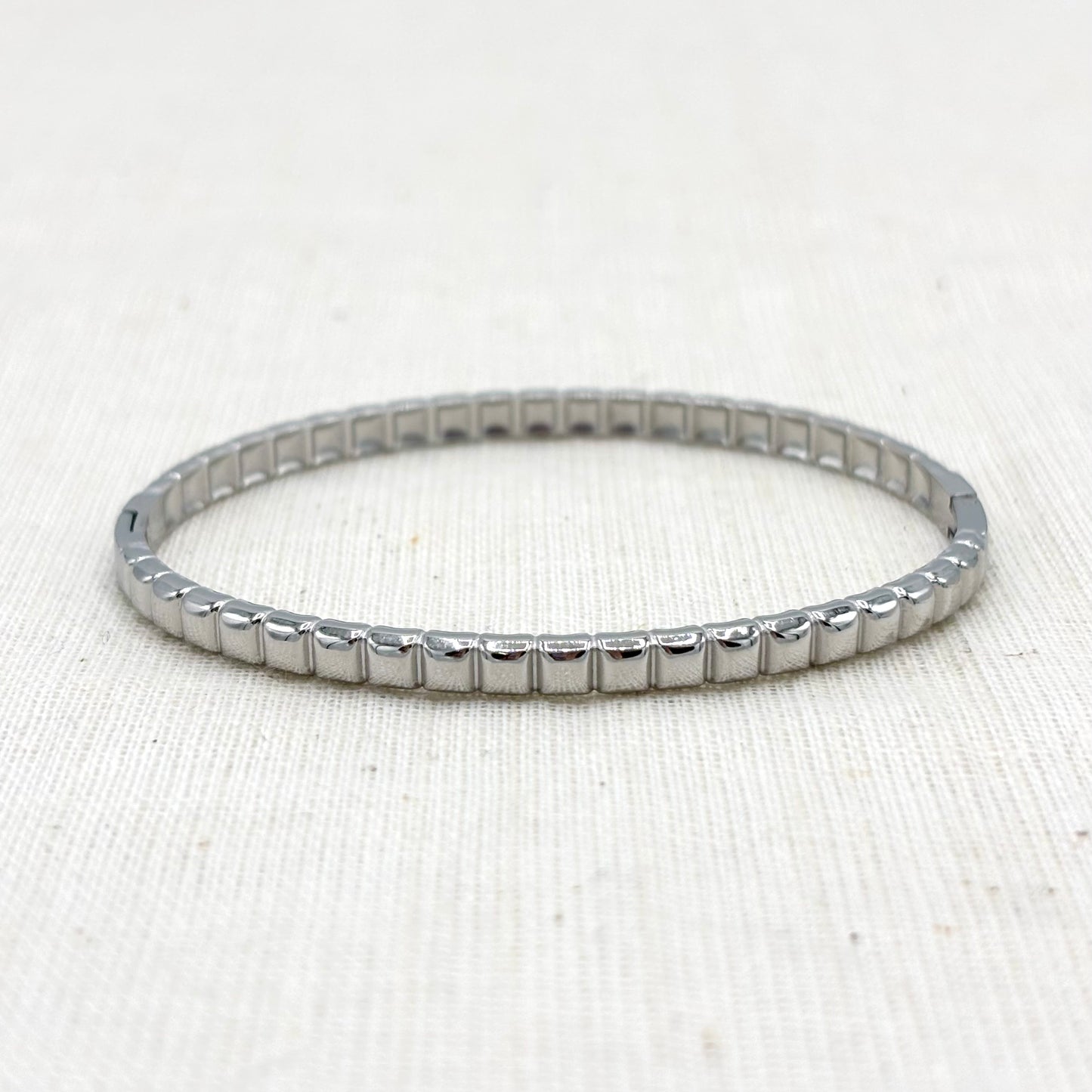 Bracelet Jonc Acier Inoxydable Blanc
