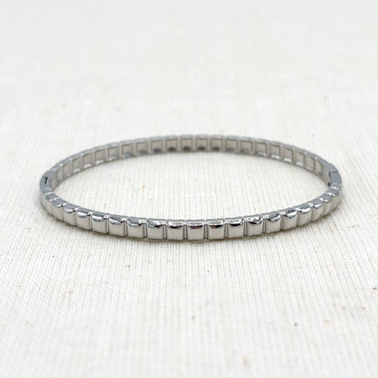 Bracelet Jonc Acier Inoxydable Blanc