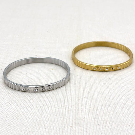 Bracelet Jonc Acier Inoxydable Blanc