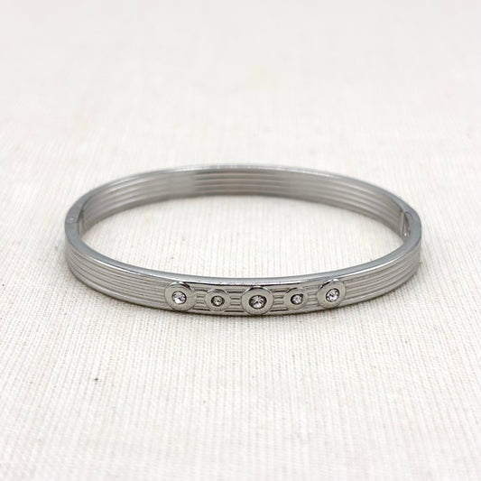 Bracelet Jonc Acier Inoxydable Blanc