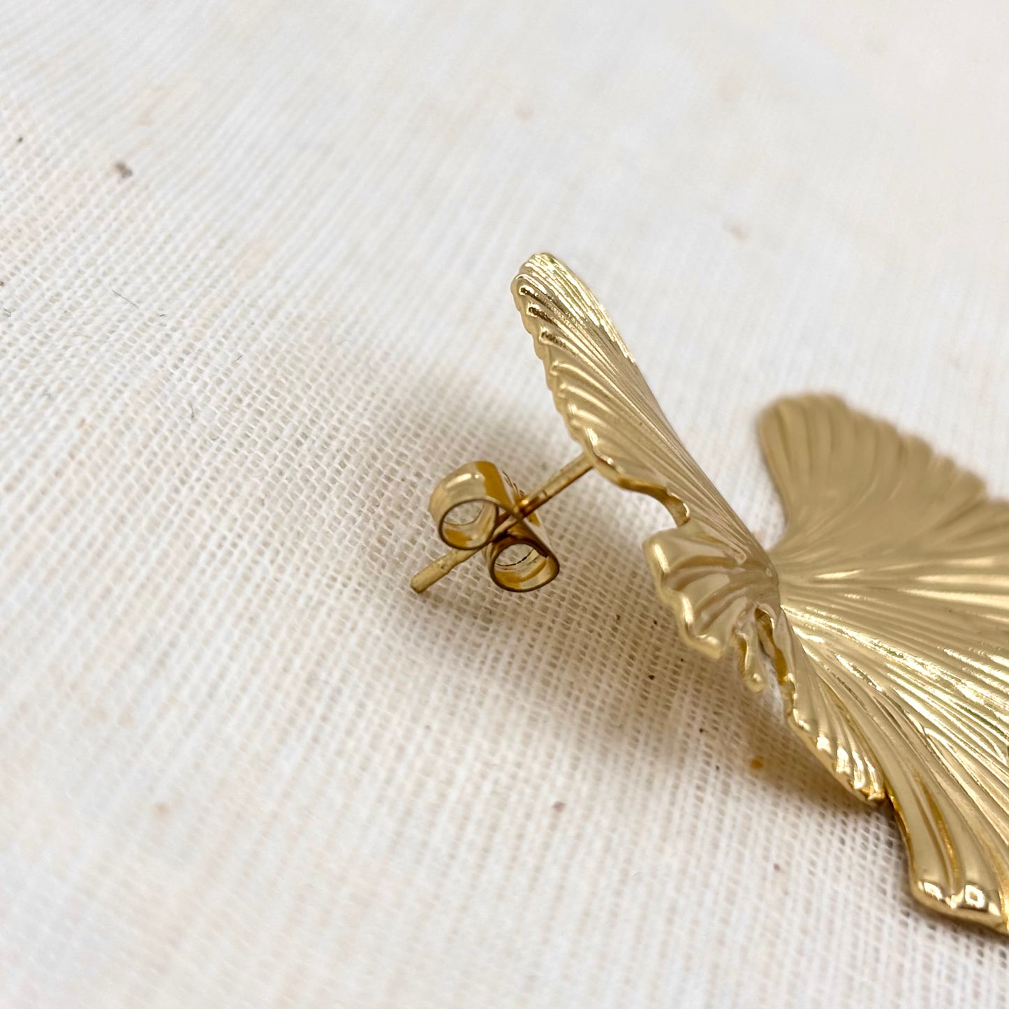 Boucles D'Oreilles en Acier Inoxydable Doré Ginko