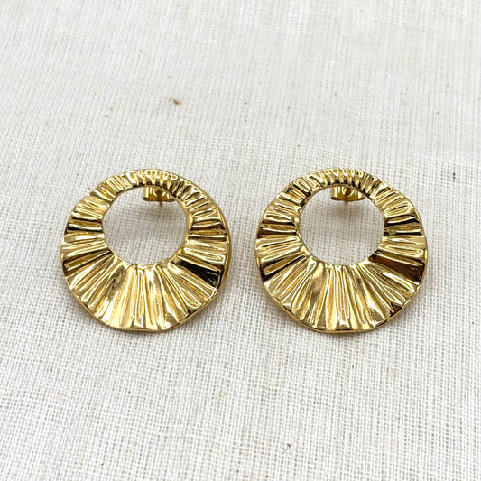 Boucles D'Oreilles Acier Doré Inoxydable Tuile