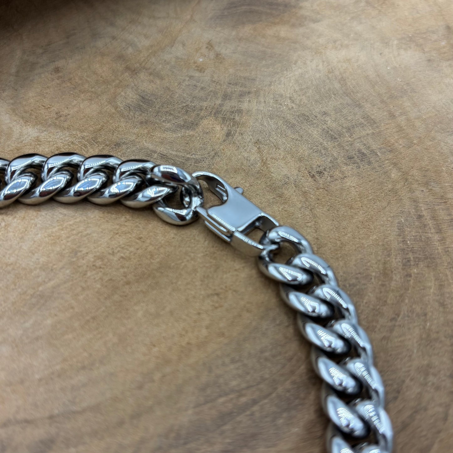 Collier Chaine Acier Inoxydable Blanc Gourmette