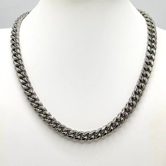 Collier Chaine Acier Inoxydable Blanc Gourmette