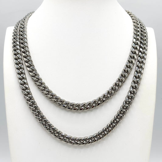 Collier Chaine Acier Inoxydable Blanc Gourmette