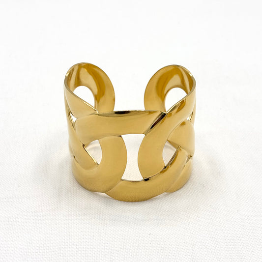 Bracelet Manchette Acier Inoxydable Doré