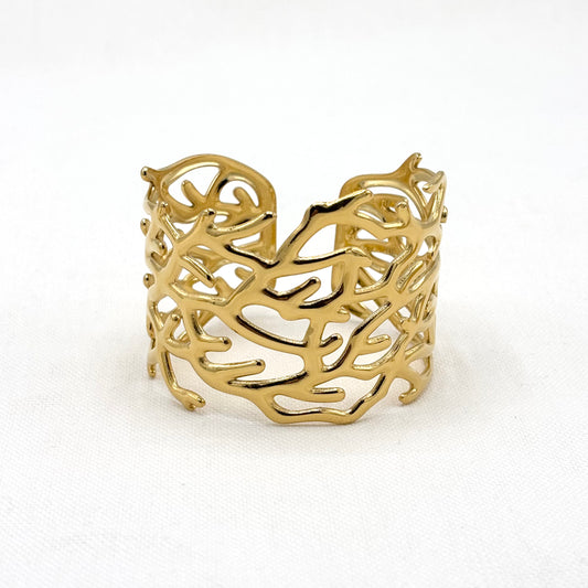 Bracelet Manchette Acier Inoxydable Doré