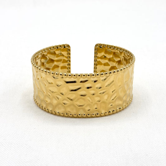 Bracelet Manchette Acier Inoxydable Doré