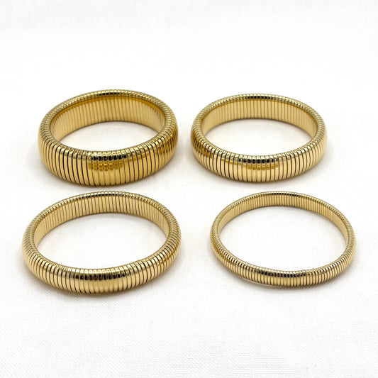 Bracelet Jonc Tubogas Acier Inoxydable Doré