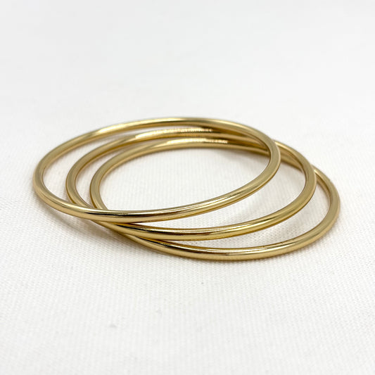 Bracelets 3 Anneaux Acier Inoxydable Doré