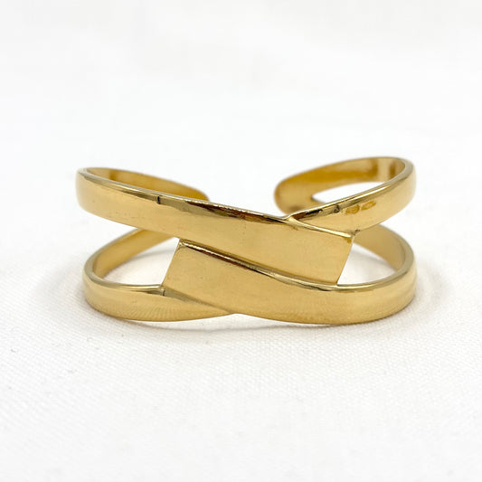 Bracelet Manchette Acier Inoxydable Doré