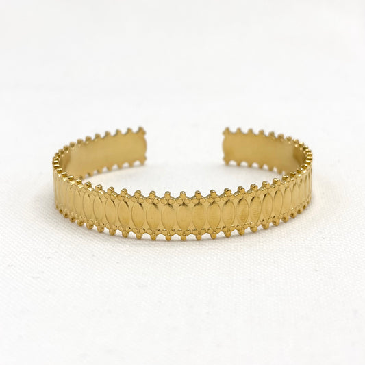 Bracelet Manchette Acier Inoxydable Doré
