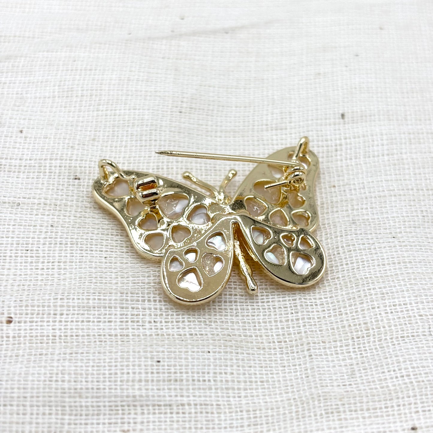 Broche Papillon En Nacre