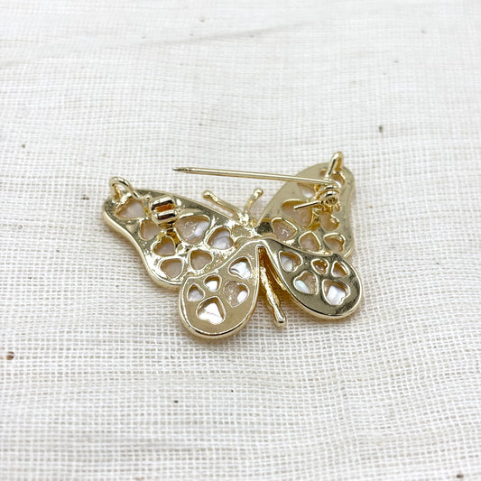 Broche Papillon En Nacre