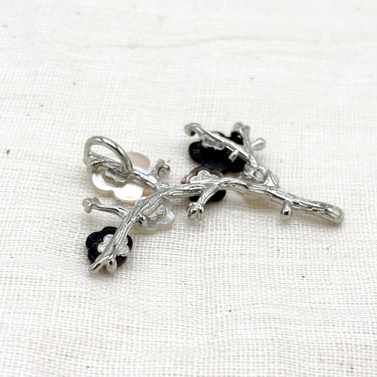 Pendentif Fleurs En Nacre Strass