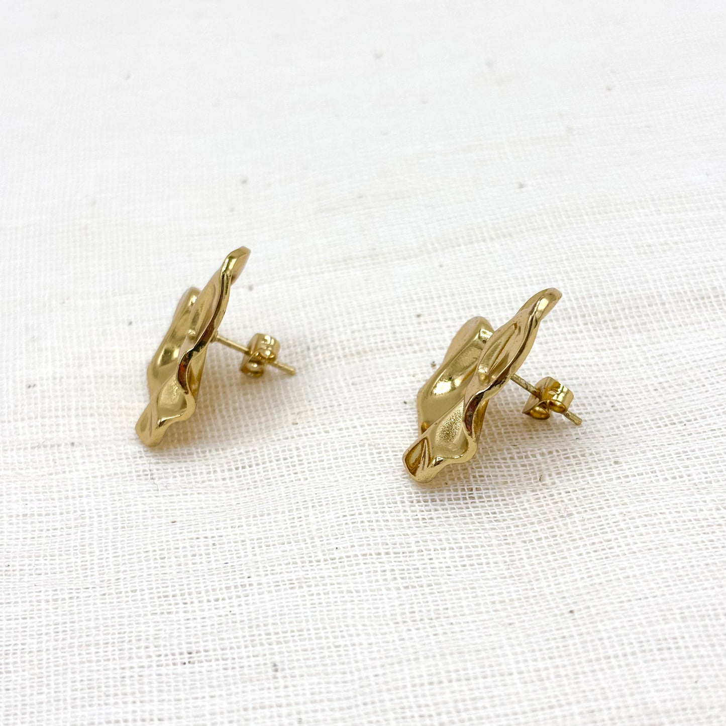 Boucles D'Oreilles Cœur En Acier Inoxydable Doré