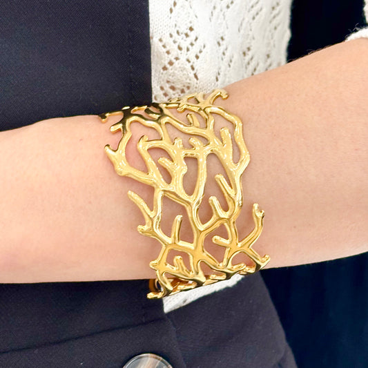 Bracelet Manchette Acier Inoxydable Doré