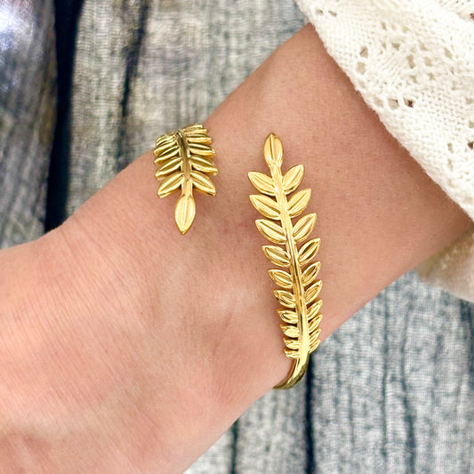 Bracelet Manchette Acier Inoxydable Doré