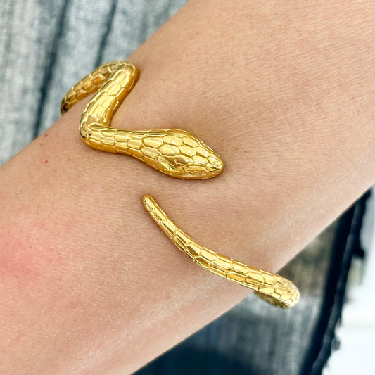 Bracelet Serpent Acier Inoxydable Doré