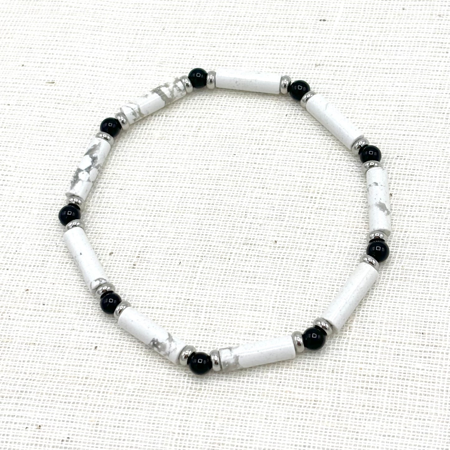 Bracelet Homme Pierre Naturelle Et Acier Inoxydable