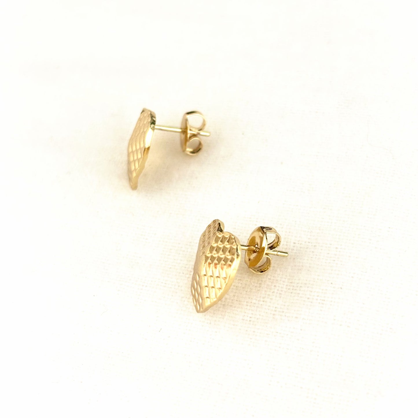 Boucles D'Oreilles Acier Inoxydable Cœur Hexagone