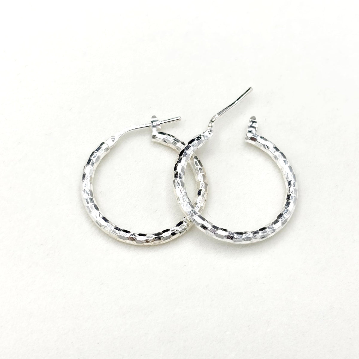 Boucles D'oreilles Créoles Argent 925 Ciselée