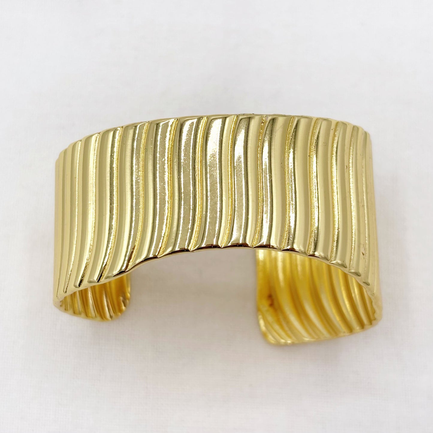 Bracelet Jonc Acier Inoxydable Doré Asymétrique