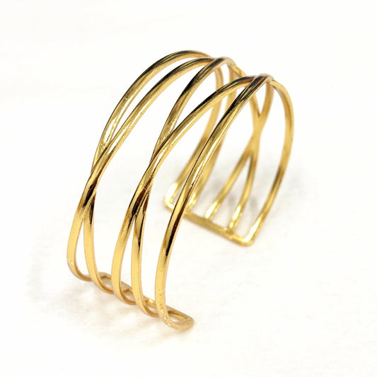 Bracelet Jonc Acier Inoxydable Doré