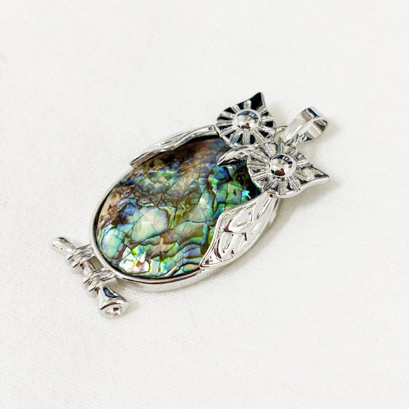 Broche Nacre Abalone Chouette