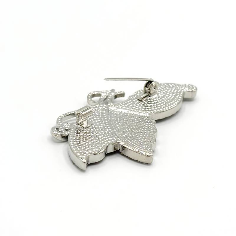 Broche Nacre Abalone Strass Papillon